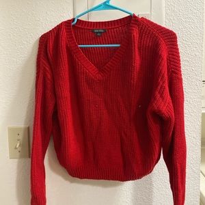 Red V-Neck Sweater